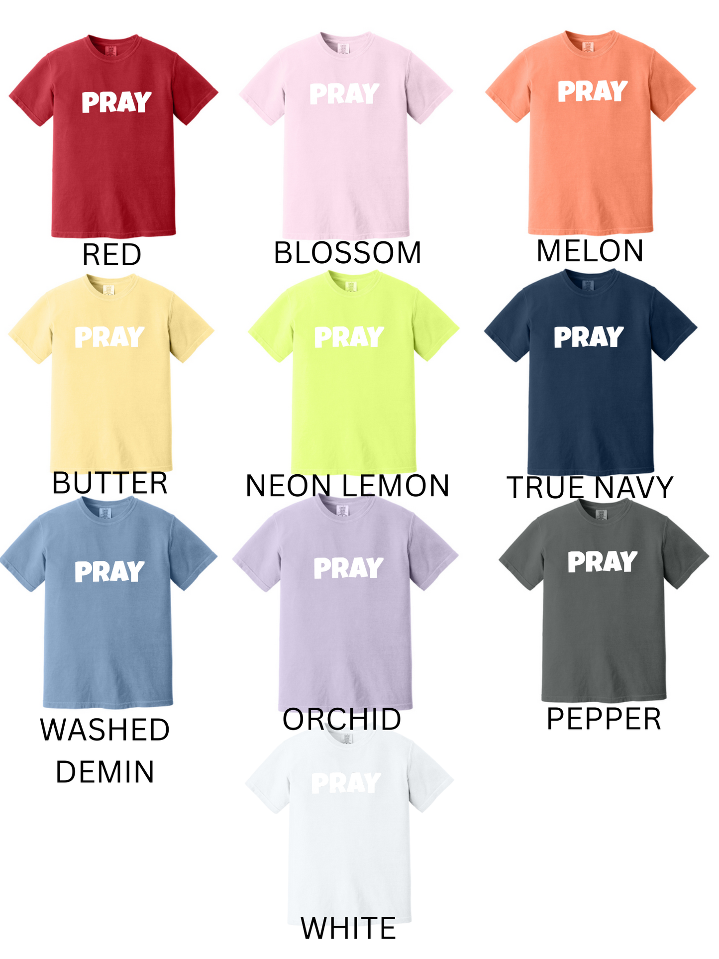 Pray Tshirt | Comfort Colors T-shirt | Christian Shirt | Stylish Trendy Apparel